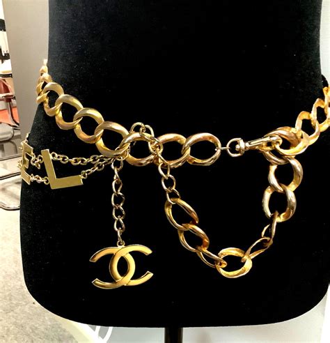 fake chanel chain belt|faux chanel belt.